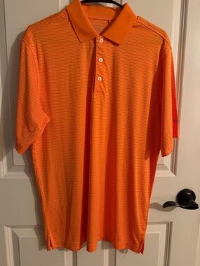 Walter Hagen Bright Orange Striped Polo